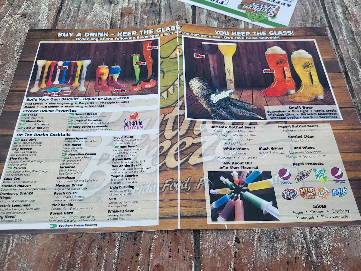 Southern Breeze Menu - Image 2