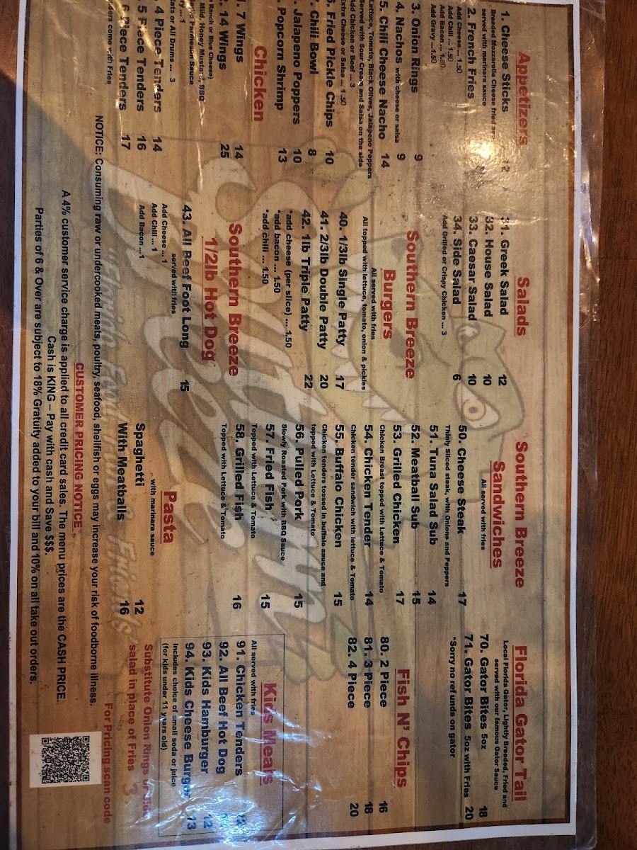 Southern Breeze Menu - Image 5